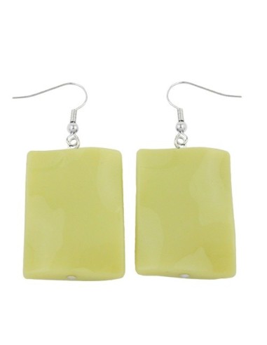 hook earrings pillow bead ligth green