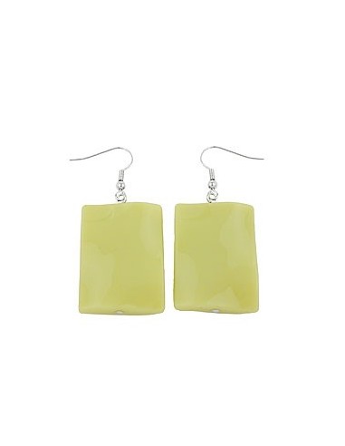hook earrings pillow bead ligth green