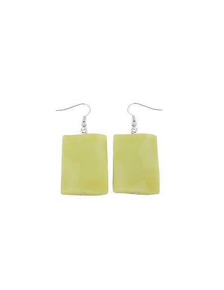 hook earrings pillow bead ligth green