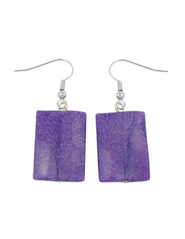 hook earrings pillow bead purple