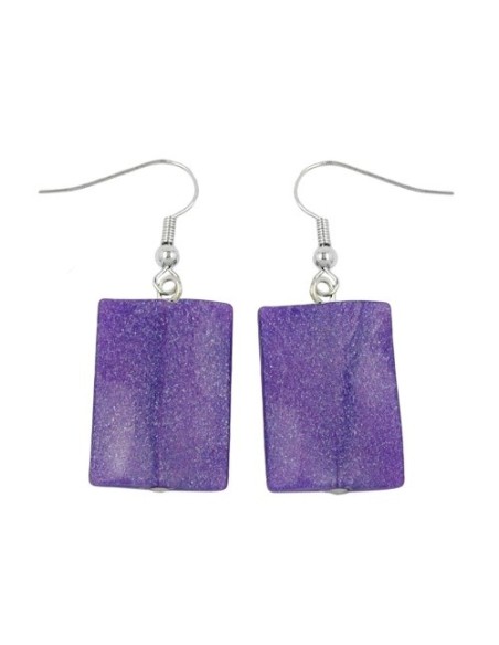 hook earrings pillow bead purple