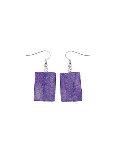 hook earrings pillow bead purple