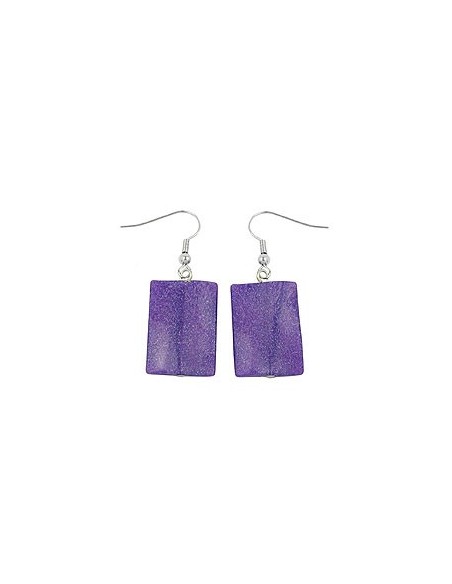 hook earrings pillow bead purple