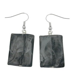 hook earrings pillow bead black grey