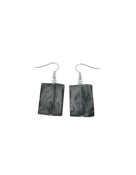 hook earrings pillow bead black grey