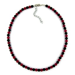 necklace beads bordeaux/black