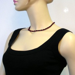 necklace beads bordeaux/black