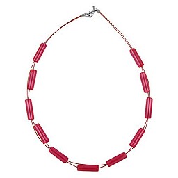 necklace tubes shiny red