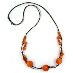 necklace beads amber coloured