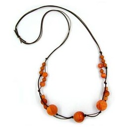 necklace beads amber coloured