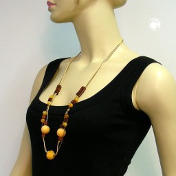 necklace yellow brown cubes 100cm