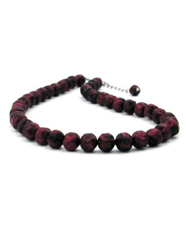 necklace red/ black beads 42 cm