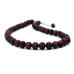 necklace red/ black beads 42 cm