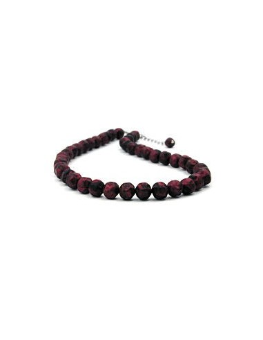 necklace red/ black beads 42 cm