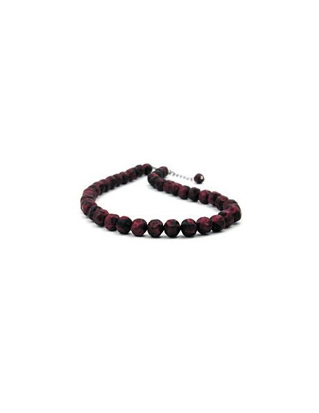 necklace red/ black beads 42 cm