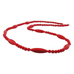 necklace red beads 80cm