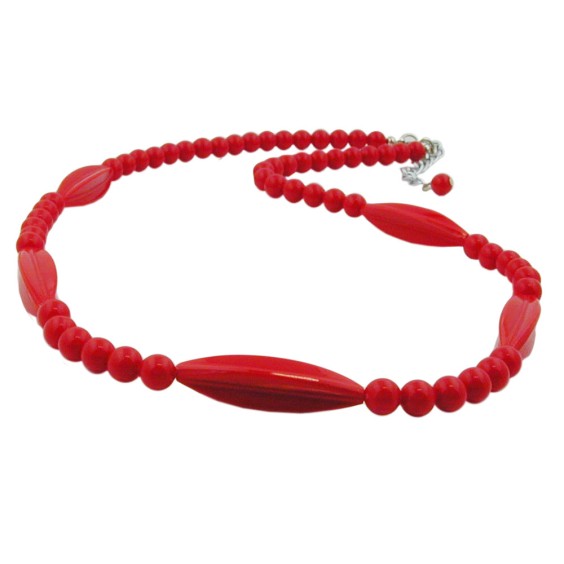 necklace red beads 50cm