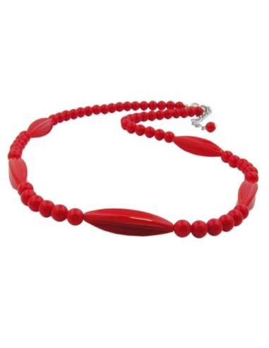 necklace red beads 50cm