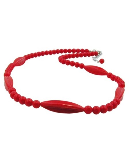 necklace red beads 50cm