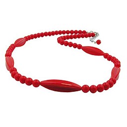 necklace red beads 50cm