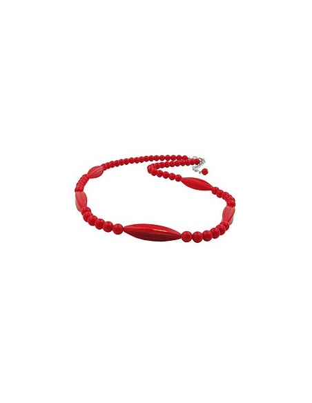 necklace red beads 50cm