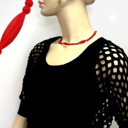 necklace red beads 42cm