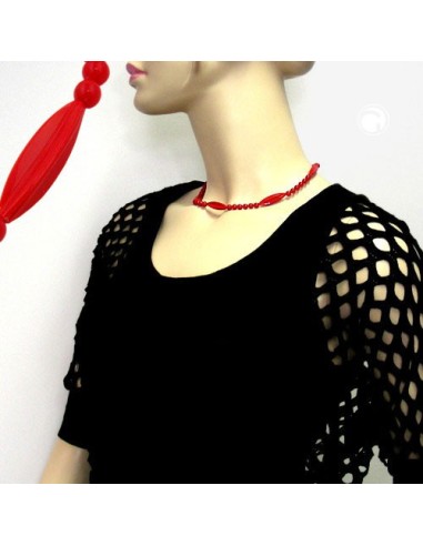 necklace red beads 42cm