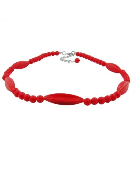 necklace red beads 42cm
