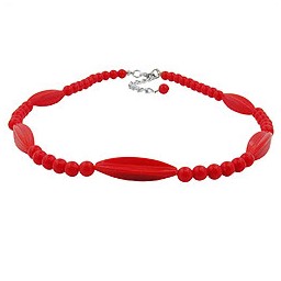 necklace red beads 42cm