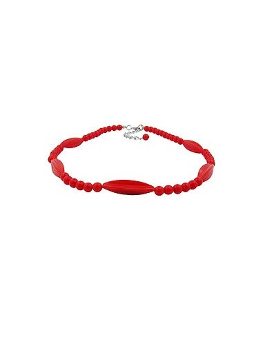 necklace red beads 42cm