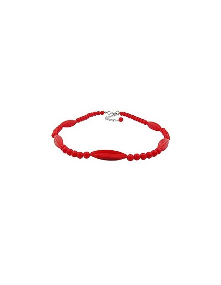 necklace red beads 42cm