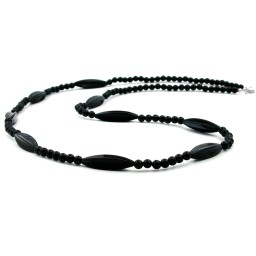 necklace black beads 80cm