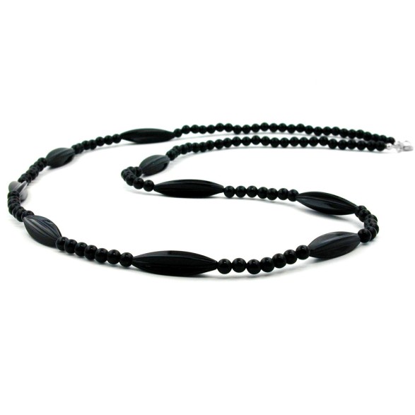necklace black beads 80cm