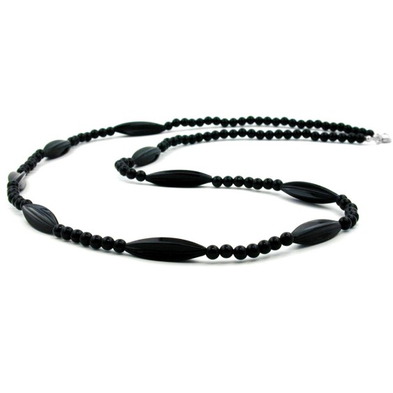 necklace black beads 80cm
