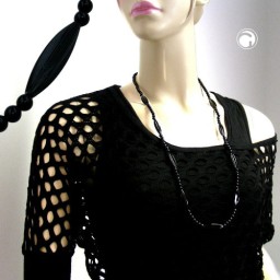 necklace black beads 80cm