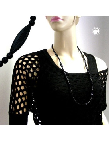 necklace black beads 80cm