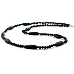 necklace black beads 80cm