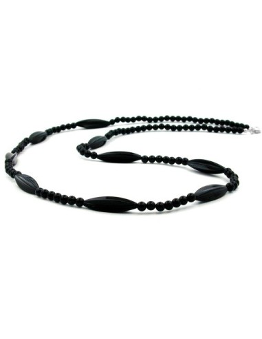 necklace black beads 80cm