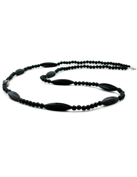 necklace black beads 80cm