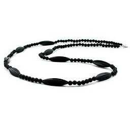 necklace black beads 80cm