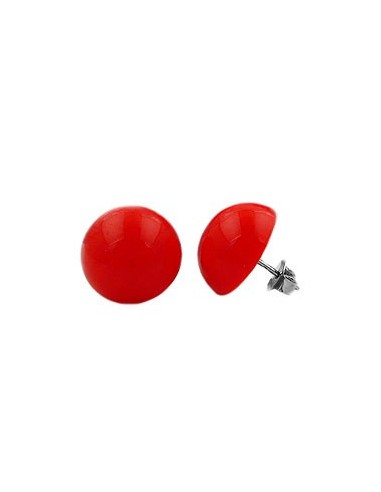 stud earrings red glossy 13mm