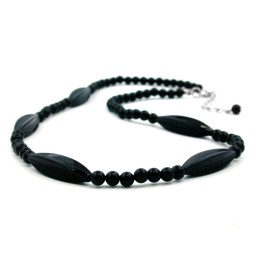 necklace black beads 50cm