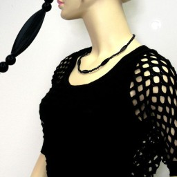 necklace black beads 50cm