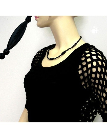 necklace black beads 50cm