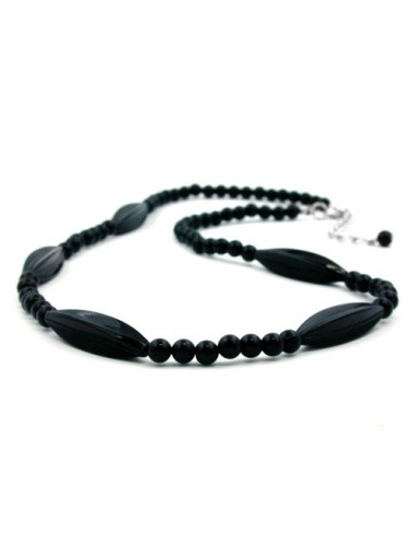 necklace black beads 50cm