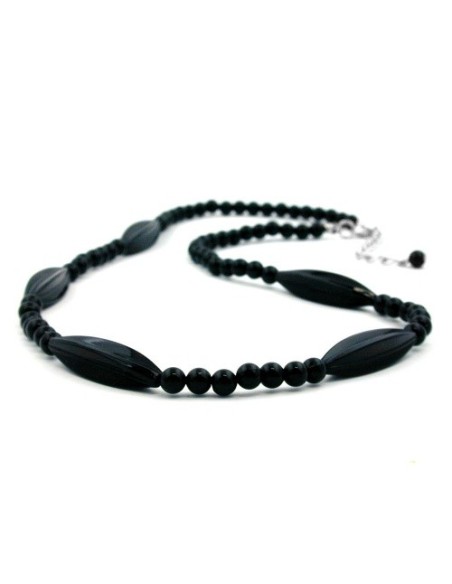 necklace black beads 50cm