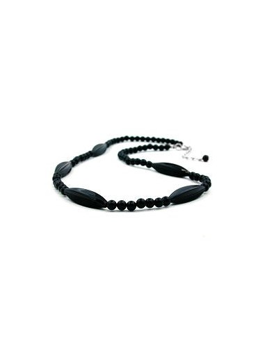 necklace black beads 50cm