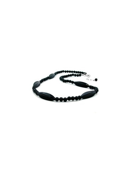 necklace black beads 50cm