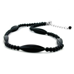 necklace black beads 42cm