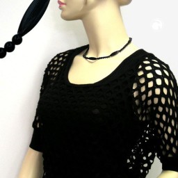 necklace black beads 42cm